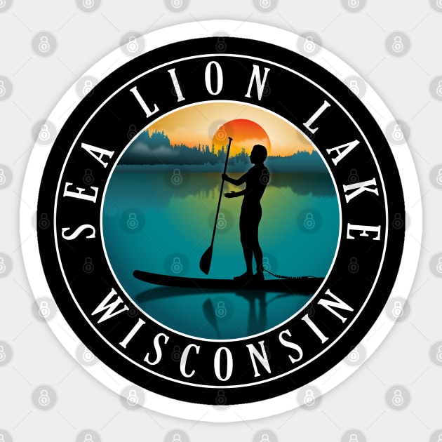 Sea Lion Lake Wisconsin Paddleboarding Sticker by BirdsEyeWorks